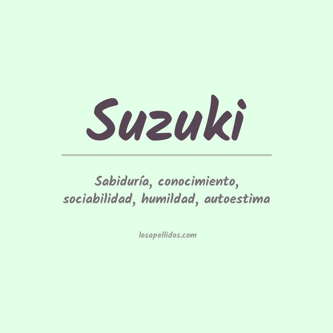 Descubre el significado detrás del nombre Suzuki en español