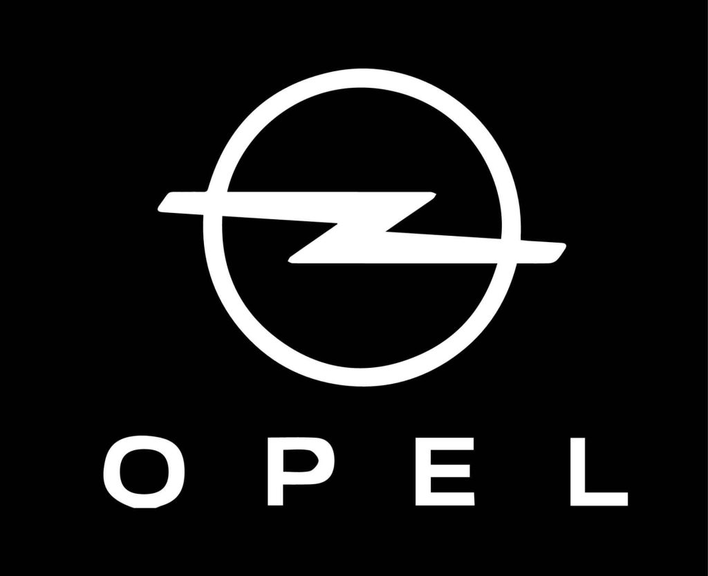 opel brand logo car symbol with name white design german automobile illustration with black background free vector compressed