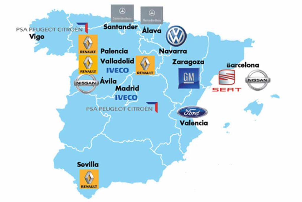 ubicacion de las plantas de produccion de coches renault en espana